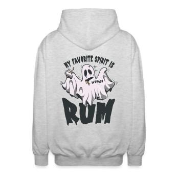 Meine Lieblingsspirituose ist Rum - Unisex Kapuzenjacke - Hellgrau meliert - Hinten - AI Model Male 185 light (185cm)