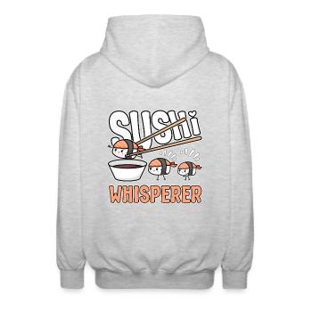 Sushi Lover Sushi Whisperer Sushi - Unisex Kapuzenjacke - Hellgrau meliert - Hinten - AI Model Male 185 light (185cm)