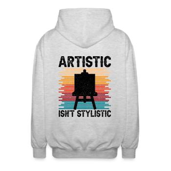Cool Artist Artistic Isn´t Stylistic Painter Gift - Unisex Kapuzenjacke - Hellgrau meliert - Hinten - AI Model Male 185 light (185cm)