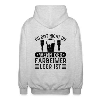 Maler Nicht Ich wenn Farbeimer Leer Malermeister - Unisex Kapuzenjacke - Hellgrau meliert - Hinten - AI Model Male 185 light (185cm)