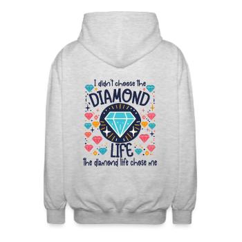 Diamond Painting Artist The Life Chose Me Diamond - Unisex Kapuzenjacke - Hellgrau meliert - Hinten - AI Model Male 185 light (185cm)