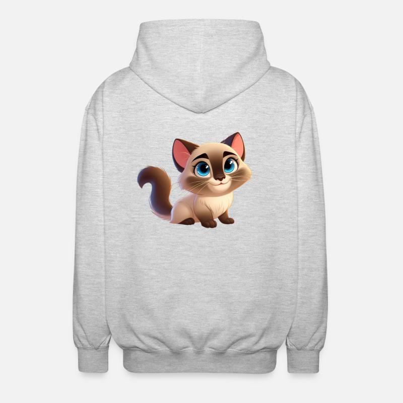 Siamesisch 20 - Unisex Kapuzenjacke - Hellgrau meliert