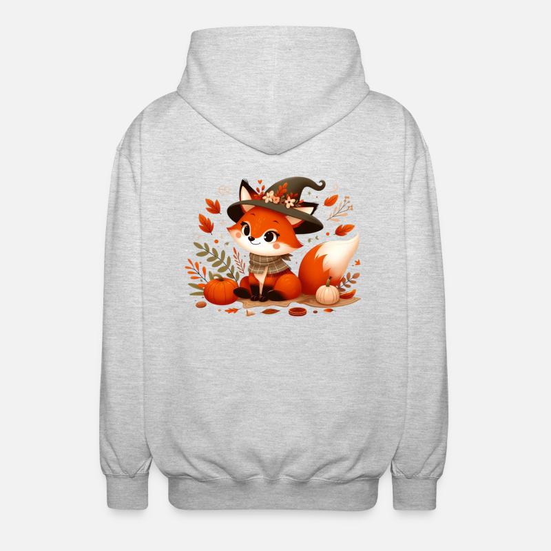 Fuchs Herbst 8 - Unisex Kapuzenjacke - Hellgrau meliert