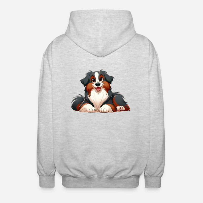 border collie - Veste à capuche unisexe - gris clair chiné