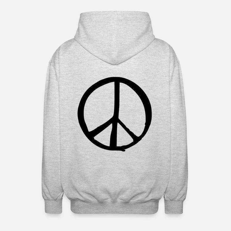 Peacezeichen - Unisex Kapuzenjacke - Hellgrau meliert