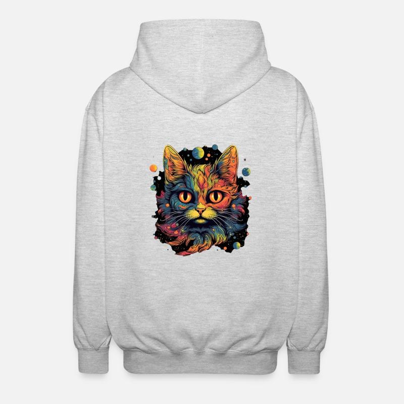 Chat - Veste à capuche unisexe - gris clair chiné