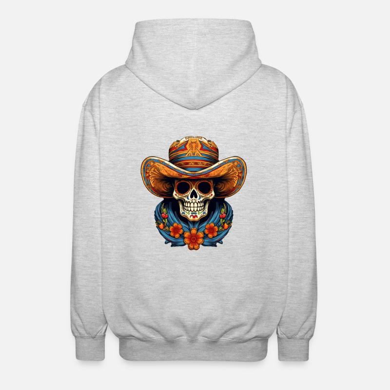 Crâne de Cinco de Mayo - Veste à capuche unisexe - gris clair chiné
