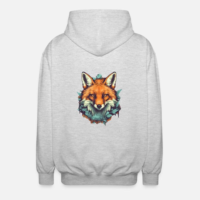 Renard - Veste à capuche unisexe - gris clair chiné