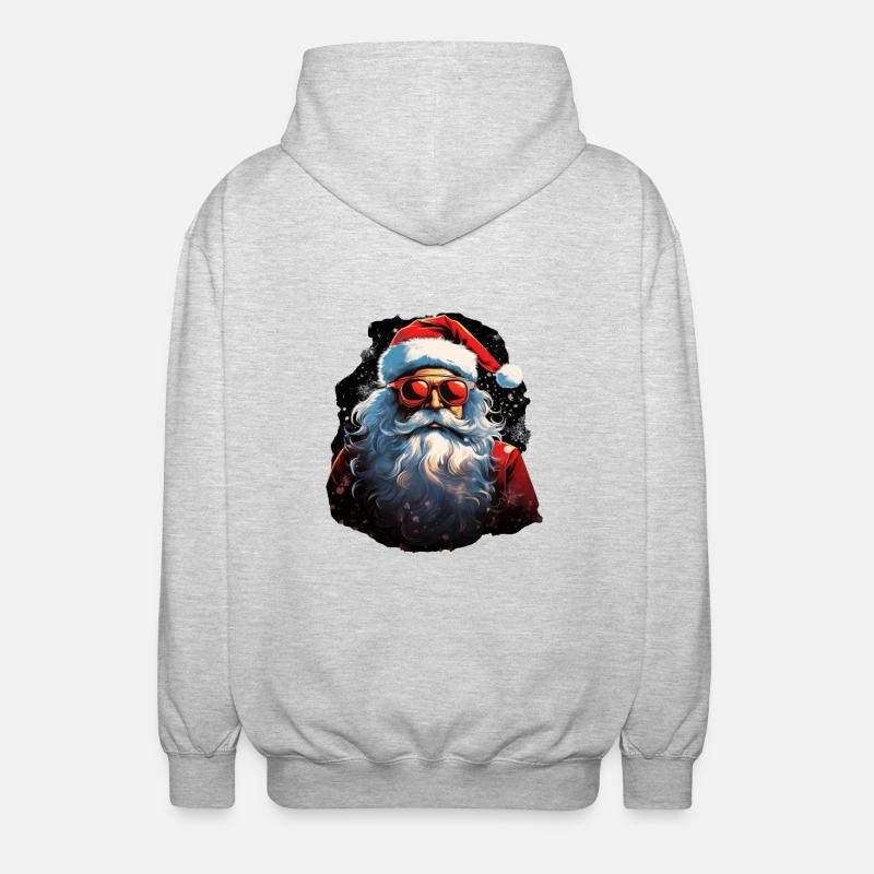 Weihnachtsmann - Unisex Kapuzenjacke - Hellgrau meliert