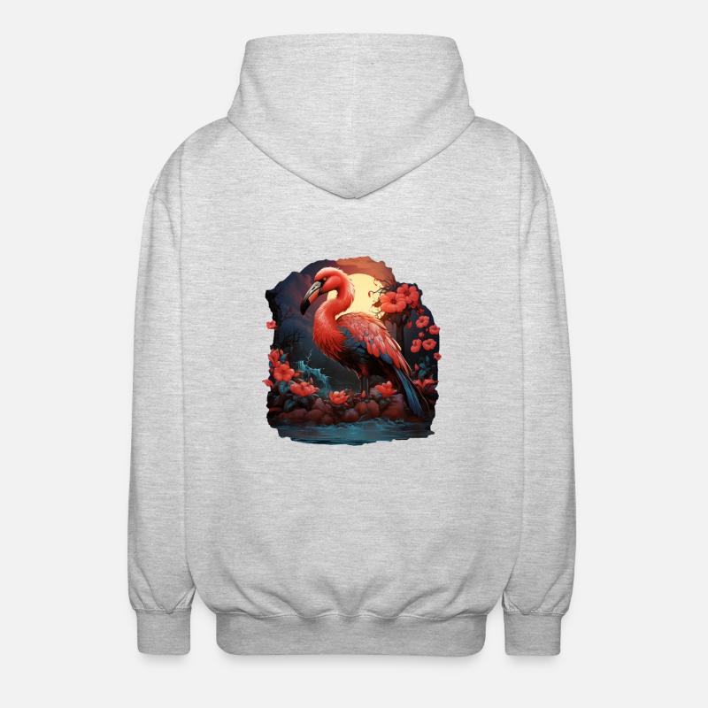 Flamingo - Unisex Hooded Jacket - light heather grey