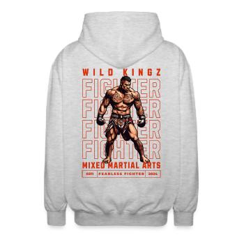 MMA - Unisex Kapuzenjacke - Hellgrau meliert - Hinten - AI Model Male 185 light (185cm)