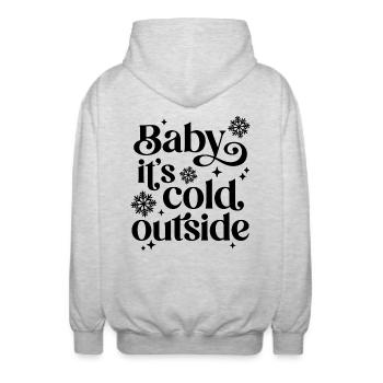 Bébé, il fait froid dehors - Veste à capuche unisexe - gris clair chiné - Dos - AI Model Male 185 light (185cm)