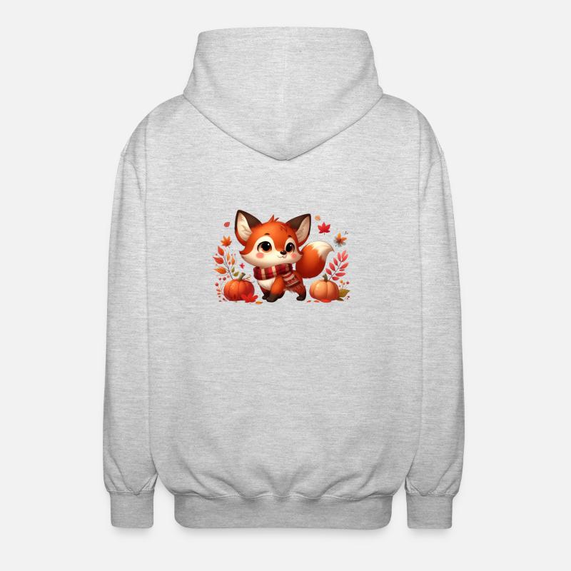 Fuchs Herbst 10 - Unisex Kapuzenjacke - Hellgrau meliert