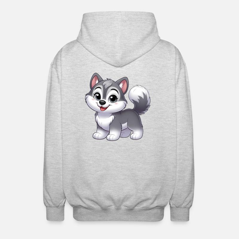 wolf 12 - Veste à capuche unisexe - gris clair chiné