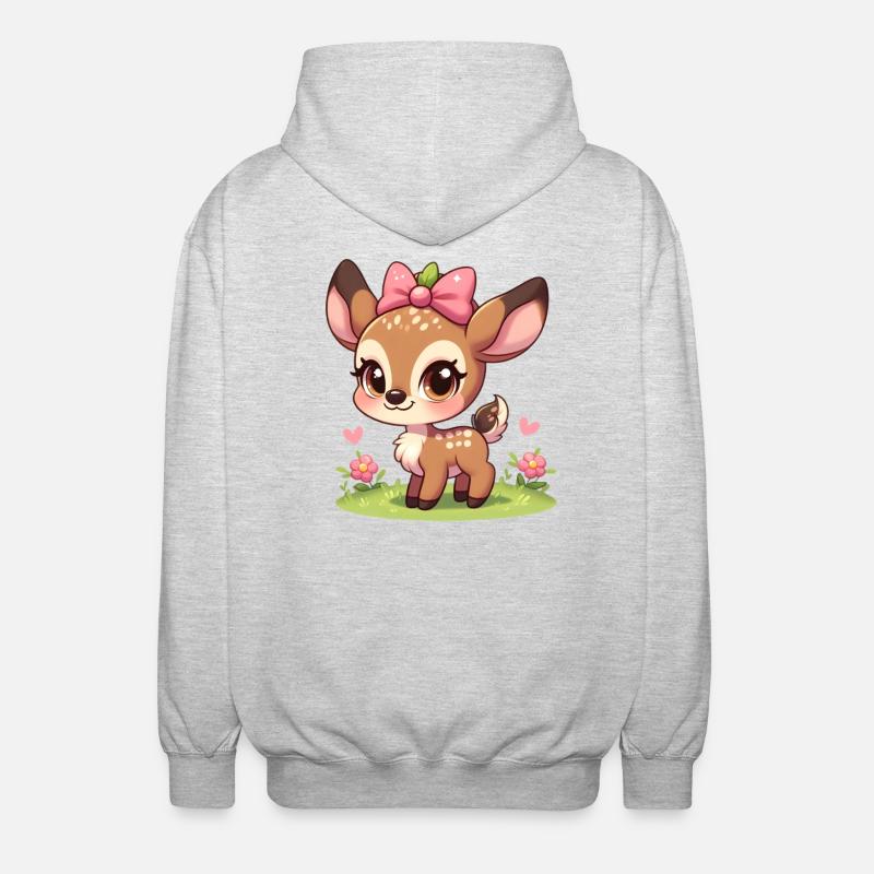 Petit Faon mignon 3 - Veste à capuche unisexe - gris clair chiné