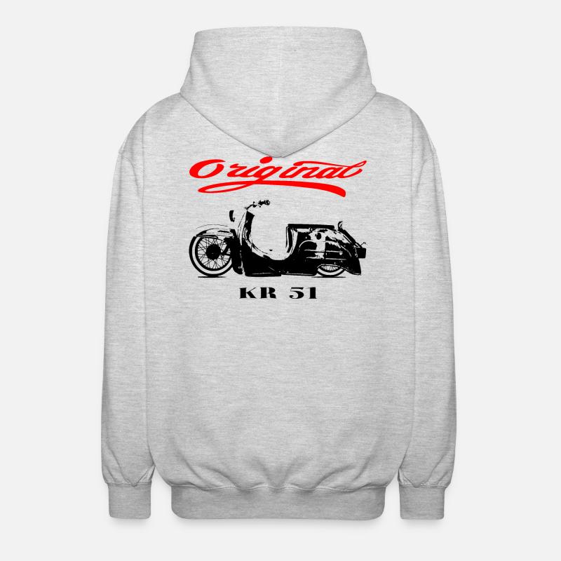 Simson Schwalbe GDR Moped - Unisex Hooded Jacket - light heather grey