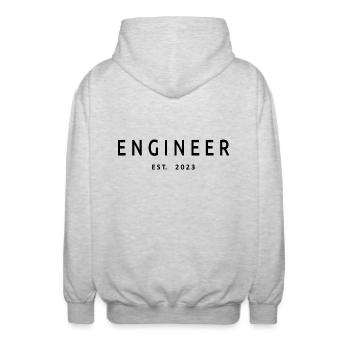 Ingenieur Est. 2023 Diplom-Ingenieurstudent - Unisex Kapuzenjacke - Hellgrau meliert - Hinten - AI Model Male 185 light (185cm)