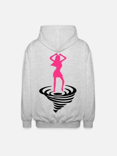 Dancing woman on tornado - Unisex Hooded Jacket - light heather grey