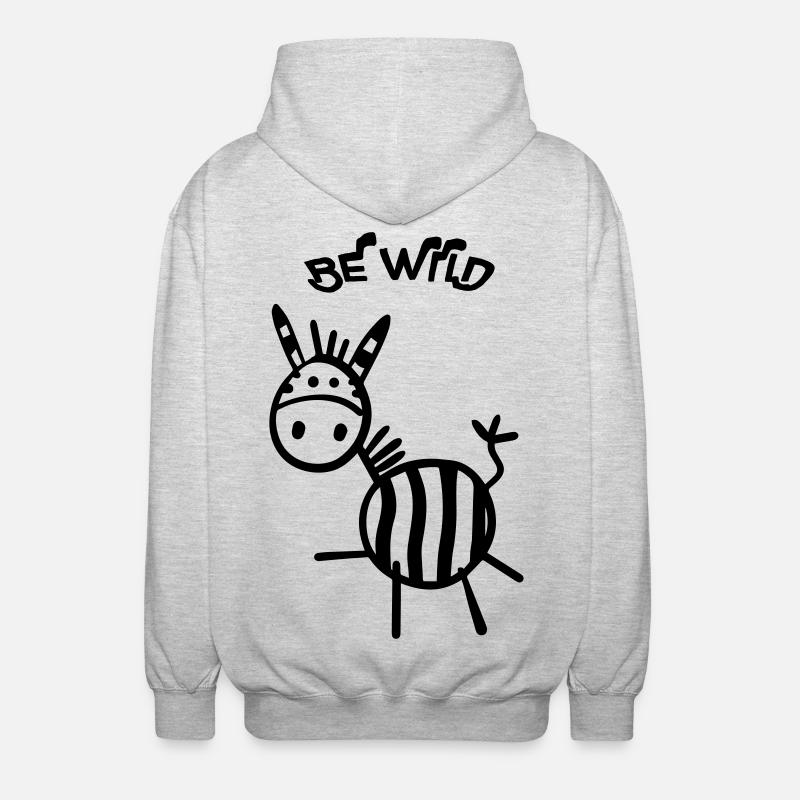 Be Wild Zebra - Unisex Hooded Jacket - light heather grey