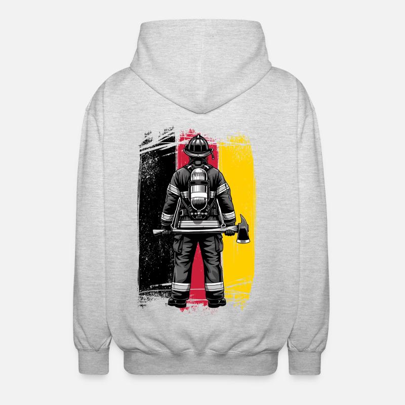 Drapeau des pompiers de l’Allemagne - Veste à capuche unisexe - gris clair chiné