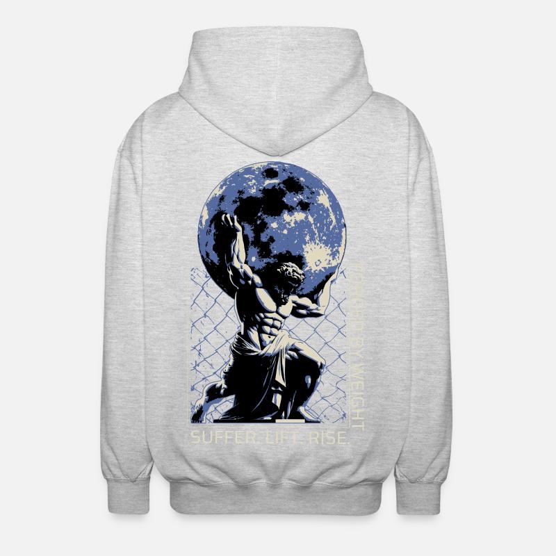 Graphique grec de Titan - Veste à capuche unisexe - gris clair chiné