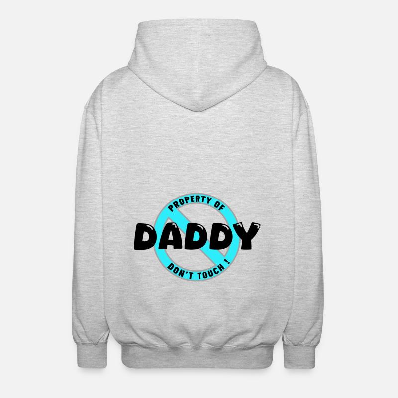 Papas Eigentum, schwarz. In - Unisex Kapuzenjacke - Hellgrau meliert