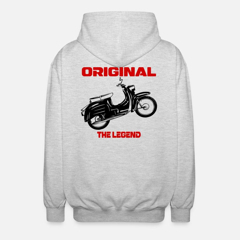 Simson Moped Schwalbe DDR - Unisex Kapuzenjacke - Hellgrau meliert