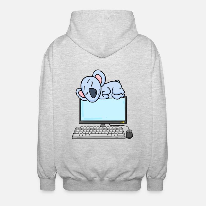 Koala Computer Nerd Programmeur Cadeau - Veste à capuche unisexe - gris clair chiné