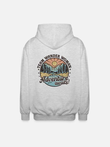 Team Wander Woman - Unisex Hooded Jacket - light heather grey