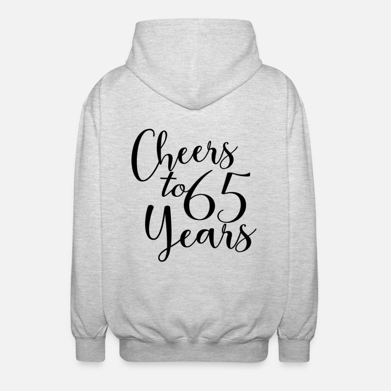 Vive 65 ans 65e anniversaire - Veste à capuche unisexe - gris clair chiné
