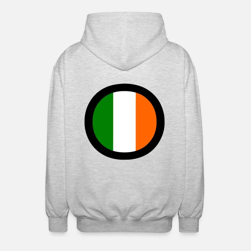 Drapeau de l'Irlande - Veste à capuche unisexe - gris clair chiné