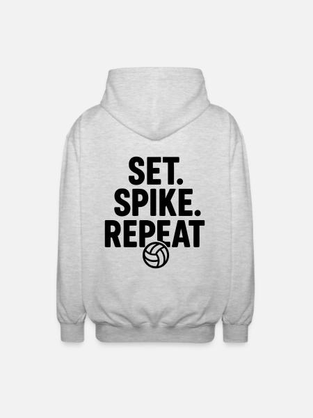 Volleyball Smash and Repeat - Veste à capuche unisexe - gris clair chiné
