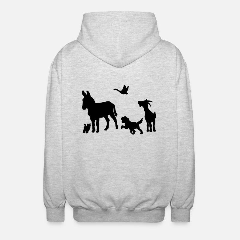 Logo - Tiere im Einklang - Unisex Kapuzenjacke - Hellgrau meliert