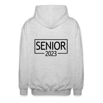 Senior 2023 - Proud Graduated Cool Graduation Gift - Unisex Hooded Jacket - light heather grey - Back - AI Model Male 185 light (185cm)