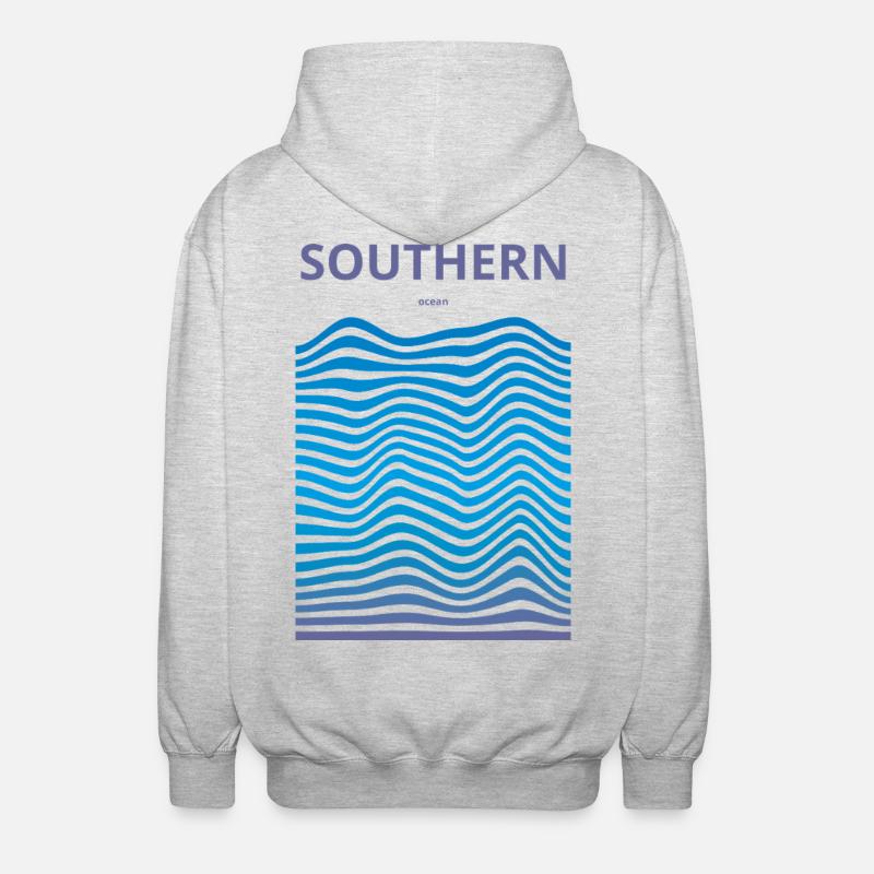 Océans dévastés : Sud - Veste à capuche unisexe - gris clair chiné