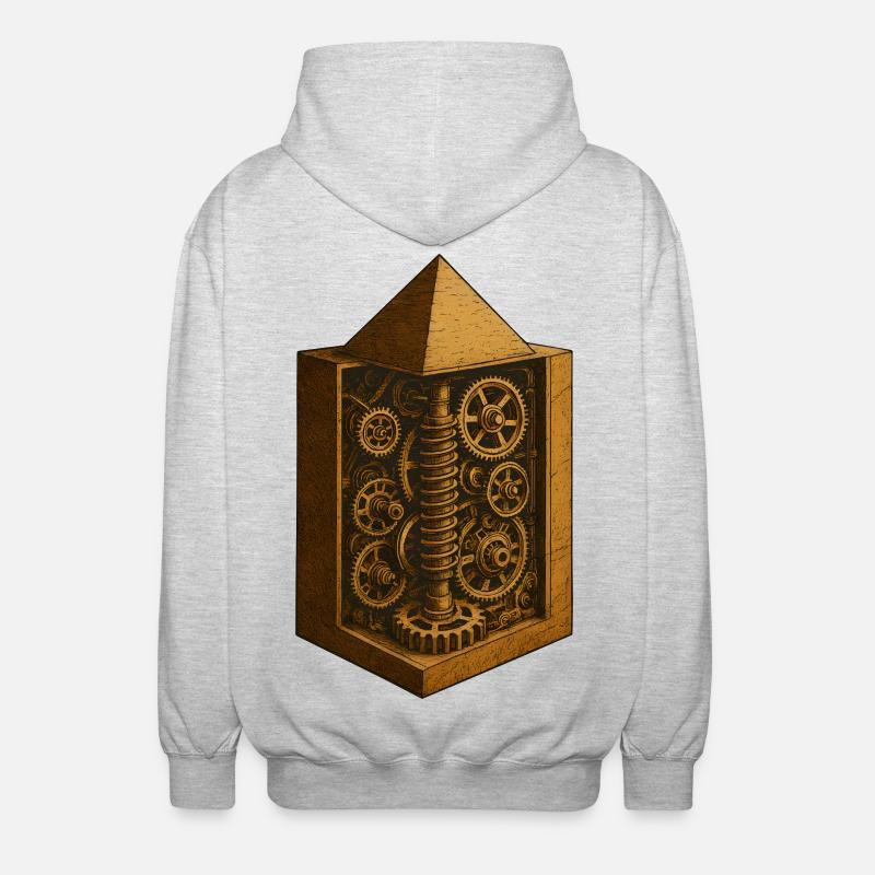Pyramide von Chephren | Antike Getriebemechanik-Kunst - Unisex Kapuzenjacke - Hellgrau meliert