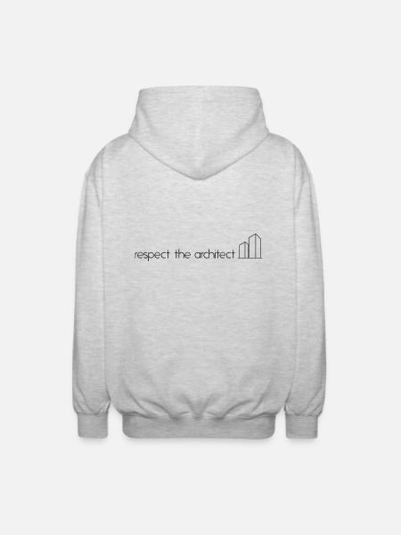 respect the architect - Unisex Hooded Jacket - light heather grey