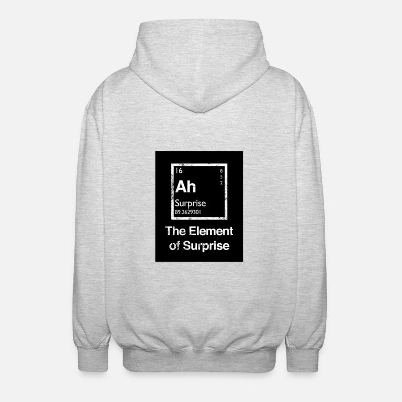 Das Element der Überraschung - Unisex Kapuzenjacke - Hellgrau meliert
