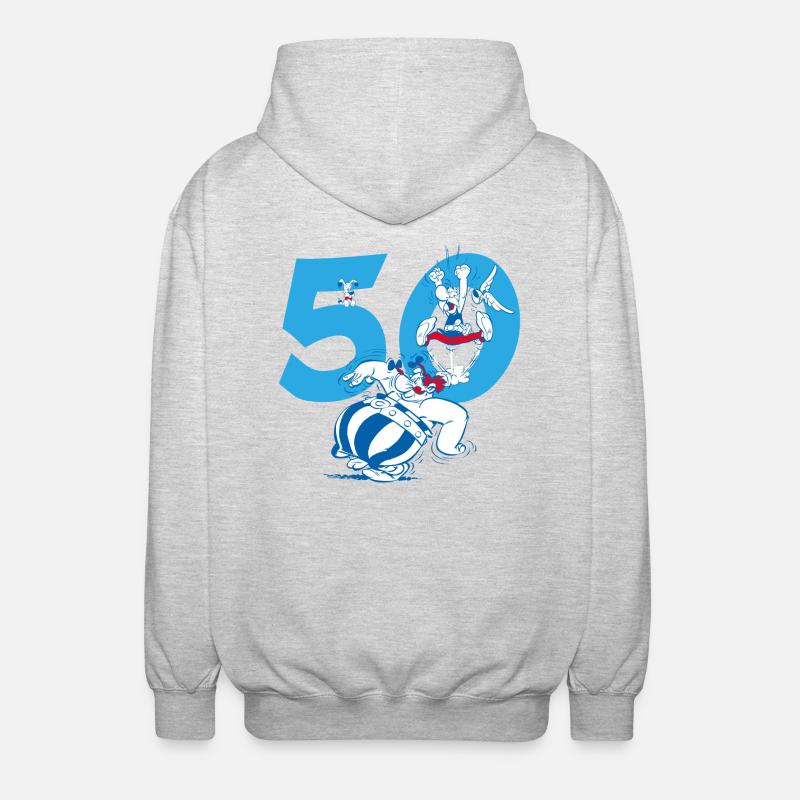 Asterix & Obelix 50th Birthday Design - Unisex Hooded Jacket - light heather grey