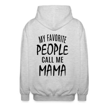 Stolze Mama bester Sohn beste Tochter Mutterliebe - Unisex Kapuzenjacke - Hellgrau meliert - Hinten - AI Model Male 185 light (185cm)