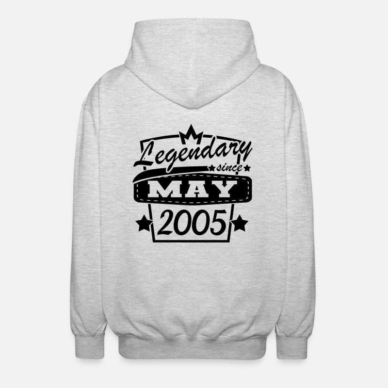 Legendary since May 2005 - Unisex Hooded Jacket - light heather grey
