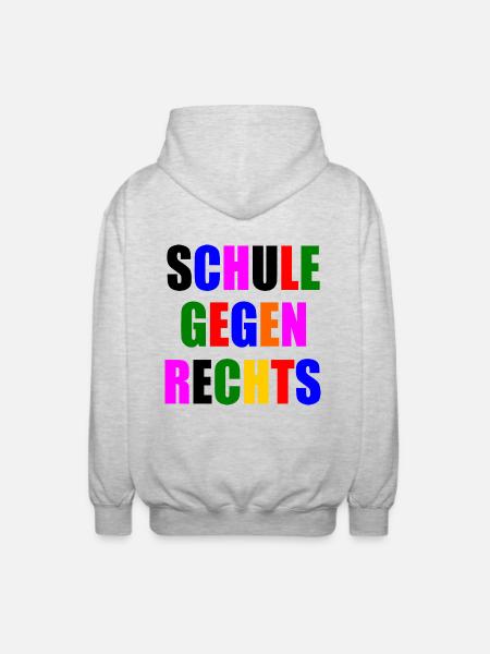Schule gegen rechts - Unisex Kapuzenjacke - Hellgrau meliert