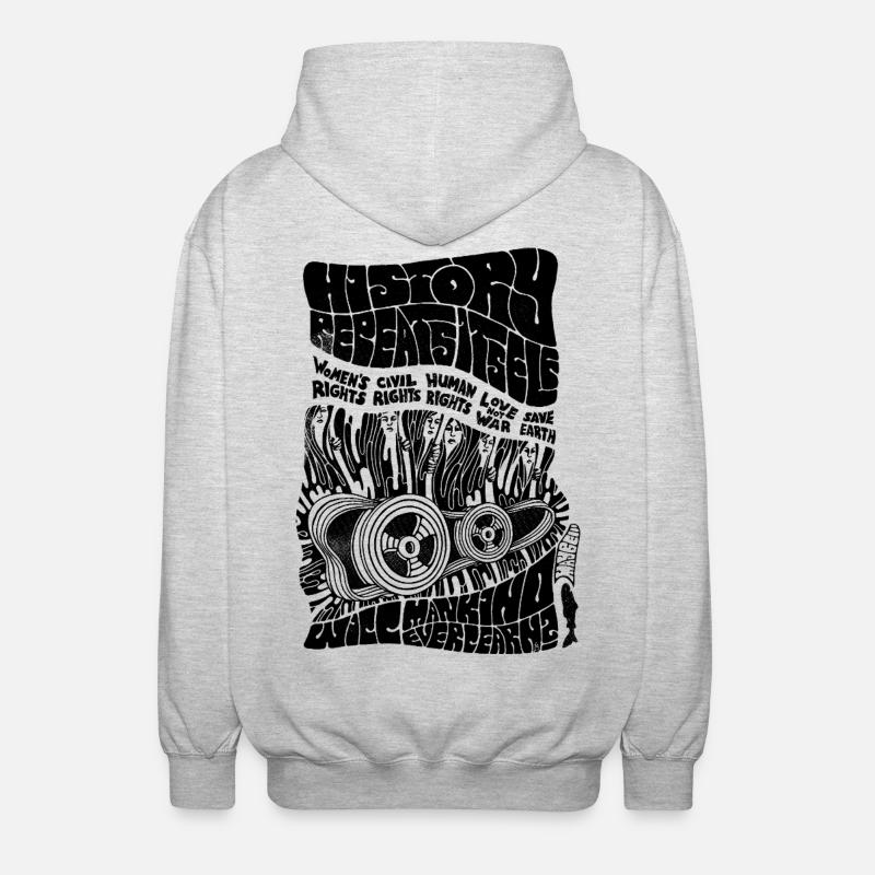 History repeats itself... - Unisex Hooded Jacket - light heather grey
