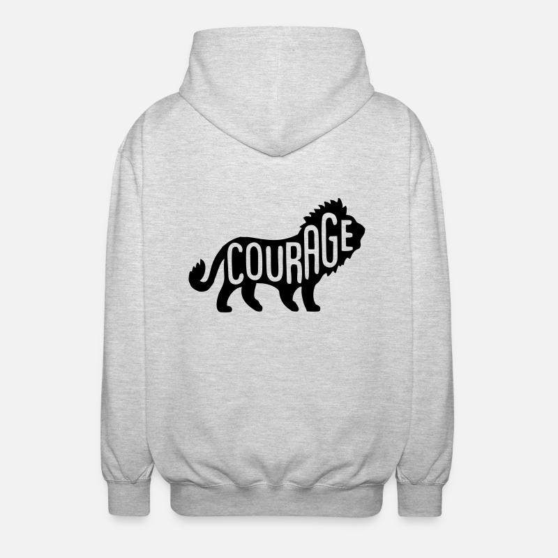 Lion - Lion Courage - Veste à capuche unisexe - gris clair chiné