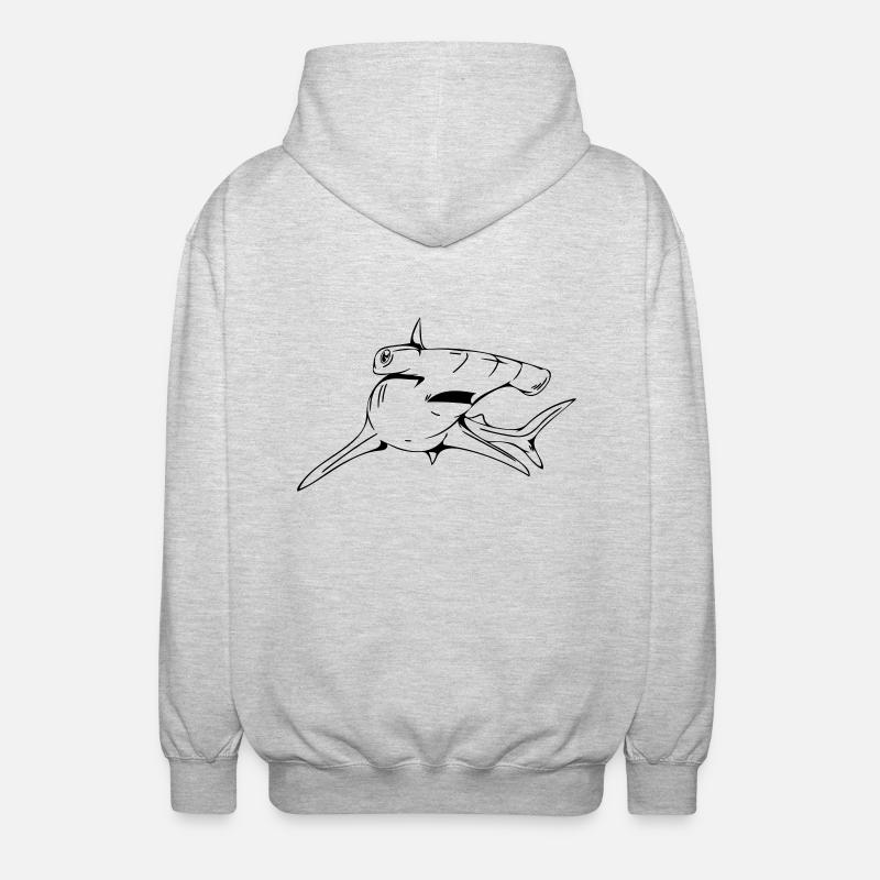 Requin-marteau dangereusement élégant - Veste à capuche unisexe - gris clair chiné