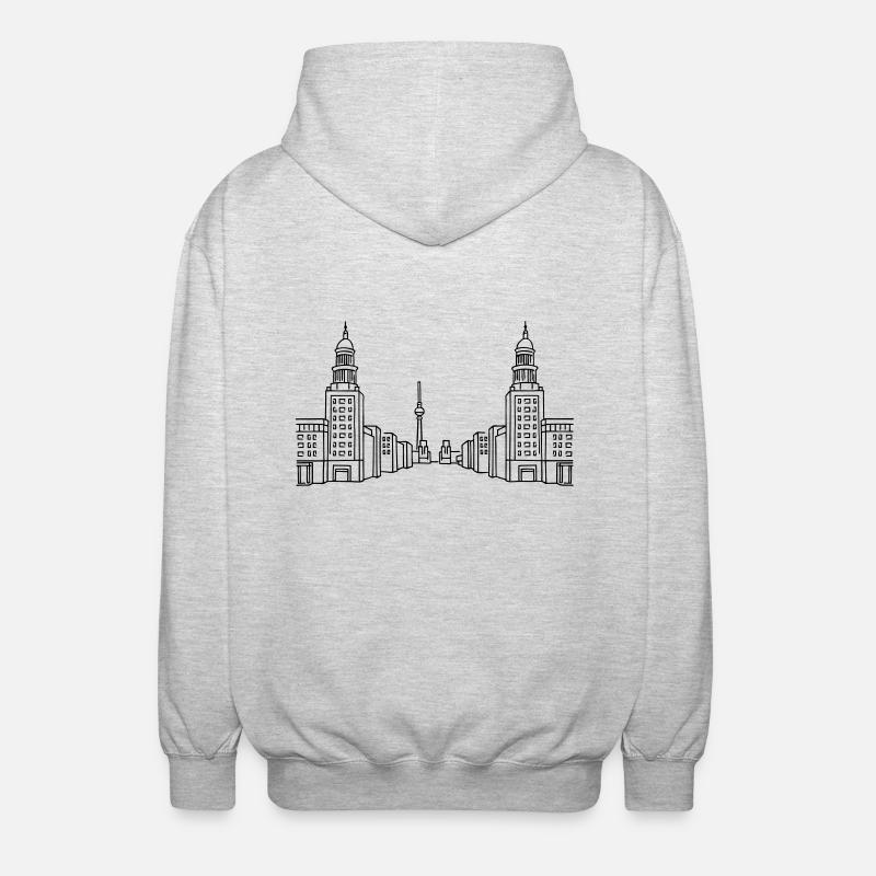 Frankfurter Tor Berlin - Unisex Kapuzenjacke - Hellgrau meliert