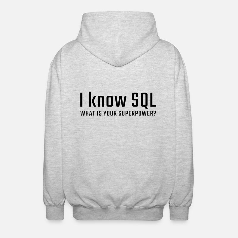 I know SQL - Unisex Hooded Jacket - light heather grey