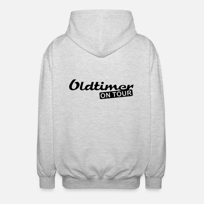 Oldtimer on Tour - Unisex hættejakke. - lysegrå meleret