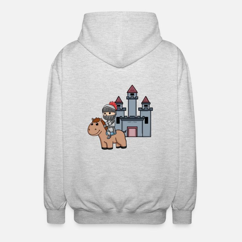 Médiévale Chevalier Château Guerrier - Veste à capuche unisexe - gris clair chiné