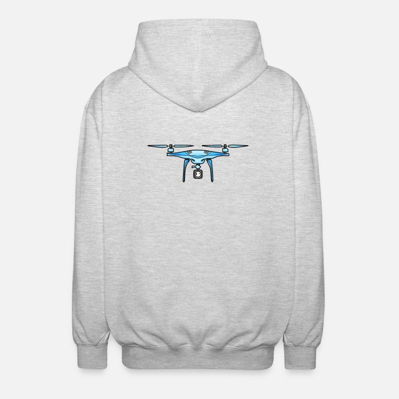 Drone Drone Drones - Unisex Hooded Jacket - light heather grey